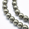 Natural Pyrite Beads Strands G-K256-04-6mm-3