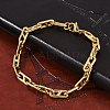 304 Stainless Steel Oval Link  Chain Bracelets for Women Men BJEW-F488-49A-G-2