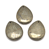 Teardrop Natural Pyrite Pendants G-I125-35A-1