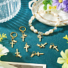 10Pcs Cross with Fish Brass Pendants PALLOY-TAC0271-7