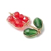 4Pcs 4 Colors Electroplate Glass Pendants PALLOY-TA00357-4
