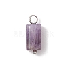 7Pcs 7 Styles Natural Rhodonite & Canadian Jade & Aquamarine & Amethyst & Apatite & Lapis Lazuli & Labradorite Pendants PALLOY-JF04180-3