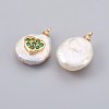 Natural Cultured Freshwater Pearl Pendants PEAR-F008-23G-01-2