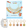 Alloy Enamel Sunflower Charms Locking Stitch Markers HJEW-PH01571-2