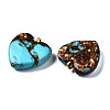 Assembled Bronzite and Synthetic Turquoise Pendants G-T111-04C-7