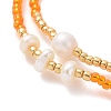 2Pcs 2 Style Glass Seed & Natural Pearl Beaded Stretch Bracelets Set for Women BJEW-JB09356-4