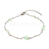 Natural Dyed White Jade & Malaysia Jade Anklets for Women AJEW-AN00476-05-1