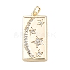 Brass Micro Pave Clear Cubic Zirconia Pendants CU-CBAFF5B-15G-1