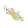 10Pcs 5 Styles Constellation Natural Smoky Quartz & Rose Quartz & Golden Sheen Obsidian & White Moonstone & Aquamarine Copper Wire Wrapped Chip Beaded Connector Charms PALLOY-JF02905-12-5