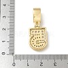 Brass Clear Cubic Zirconia European Dangle Charms LS-KK-R003-01G-05-4