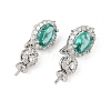 Brass Cubic Zirconia Oval Fold Ovel Clasps KK-H524-12P-1