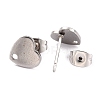 Heart Shape 304 Stainless Steel Stud Earring Findings EJEW-O104-13P-3
