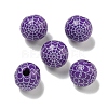 Printed Wood European Beads WOOD-G022-08A-08-1