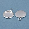 304 Stainless Steel Pendant Cabochon Settings STAS-F191-14S-C-2