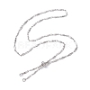 304 Stainless Steel Faceted Bar Link Chain Necklace Makings AJEW-JB01185-01-1