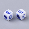White Opaque Acrylic Beads MACR-R869-01E-2