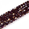 Transparent Electroplate Glass Beads Strands EGLA-A039-T4mm-B30-1