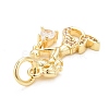 Rack Plating Brass Micro Pave Cubic Zirconia Pendants KK-B056-03G-01-3