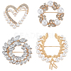 4Pcs 4 Styles Alloy Rhinestone Brooches for Clothes JEWB-CN0001-06-1