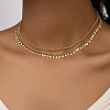 Alloy Disc Tassel Twisted Chain Double Layer Necklaces for Women FS-WG469BC-01-2