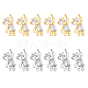 12Pcs 2 Colors Brass Micro Pave Cubic Zirconia Charms KK-HY0003-13-1