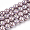 Electroplate Opaque Glass Beads Strands GLAA-T032-P10mm-AB07-1