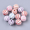 Craft Style Acrylic Corrugated Beads MACR-S299-017-1