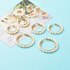 Natural Pearl Beads Brass Hoop Earrings EJEW-JE04565-2