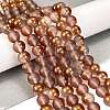 Frosted Transparent Glass Bead Strands GLAA-P065-8mm-13-1