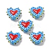 Baking Paint Glass Bumpy Beads Heart X-LAMP-V001-07B-1