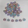 AHADERMAKER 50Pcs Electroplated Glass Connector Charms FIND-GA0002-64-1