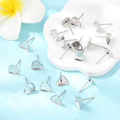 Tarnish Resistant Earring Cabochon Settings 304 Stainless Steel Ear Studs Blank Settings X-STAS-Q170-12-1
