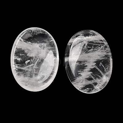 Natural Quartz Crystal Oval Worry Stone G-R487-01B-1