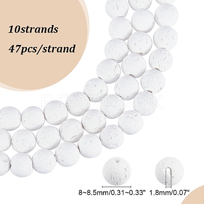 Synthetic Lava Rock Beads Strands G-S247-8mm-08-1-1