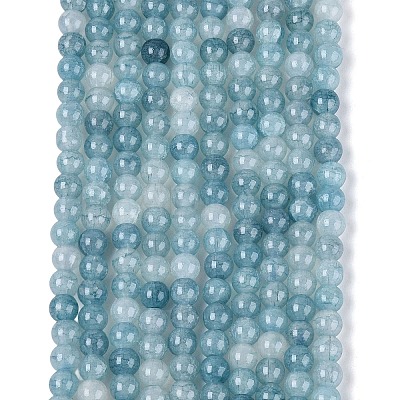 Ombre Effect Dyed Crackle Glass Beads Strands GLAA-Q106-01A-B26-1
