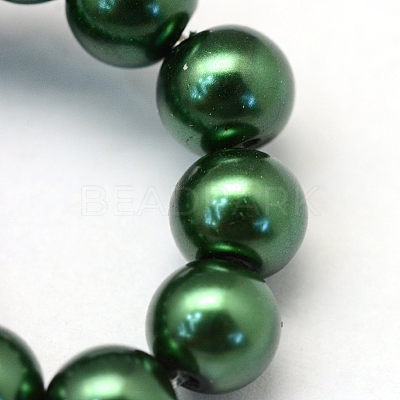 Baking Paint Pearlized Glass Pearl Round Bead Strands X-HY-Q003-4mm-75-1