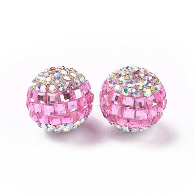 Polymer Clay Rhinestone Beads RB-L029-04B-1