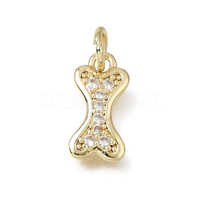 Brass Pave Clear Cubic Zirconia Charms LS-CU-L001-07G-1