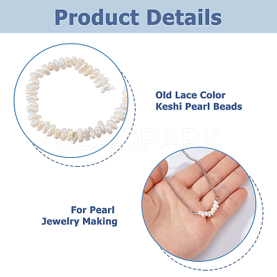 1 Strand Natural Keshi Pearl Cultured Freshwater Pearl Beads Strands PEAR-HS0001-26B-1