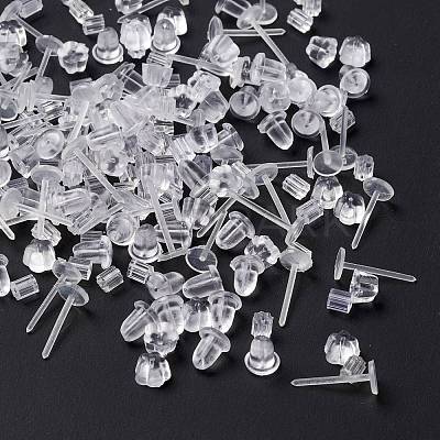 100Pcs Plastic Stud Earring Findings KY-FS0001-04-1