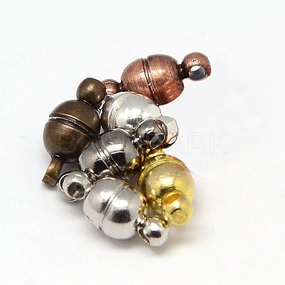 Round Brass Magnetic Clasps with Loops KK-D331-M-1