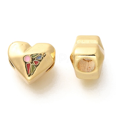 Rack Plating Brass Enamel Beads KK-M298-02G-1