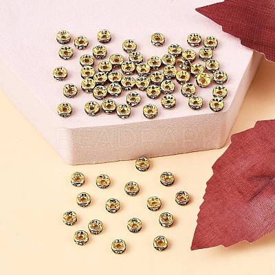 Brass Grade A Rhinestone Spacer Beads RSB034NF-05G-1
