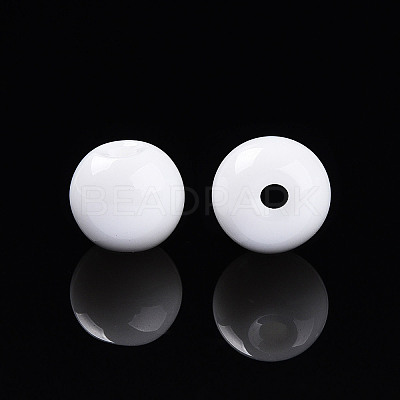 Opaque Solid Color Glass Beads GLAA-N007-6mm-A02-1