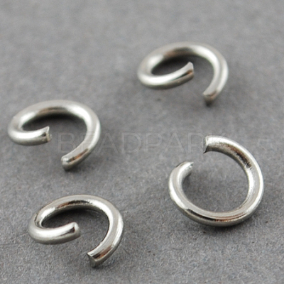 Tarnish Resistant 304 Stainless Steel Open Jump Rings A-STAS-R049-6x0.7mm-1