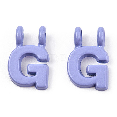 Rack Plating Spray Painted Alloy 2-Loop Link Pendants PALLOY-N176-01G-1