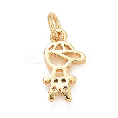 Eco-Friendly Brass Micro Pave Cubic Zirconia Pendants KK-M225-03G-1