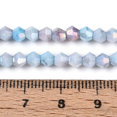 Ombre Effect Dyed Glass Beads Strands X-GLAA-T025-4mm-09H-1