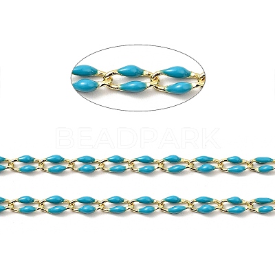 Brass Enamel Curb Chains CHC-C003-13G-06-1