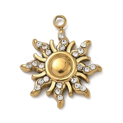 304 Stainless Steel Rhinestone Pendants STAS-I357-03G-1